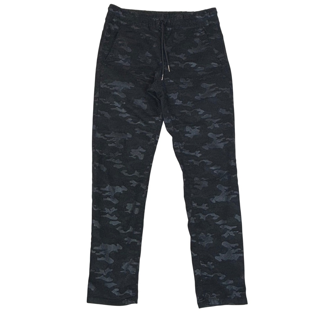 Bevy Flog Women's Black Camouflage Stretch Drawstring Joggers Streetwear Size 26